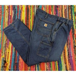 Carhartt Men 42x30 Blue Carpenter Jeans Denim Wor… - image 1